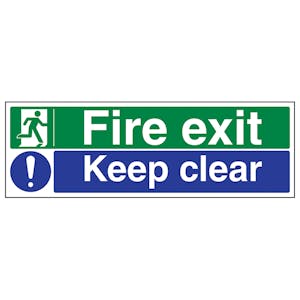 Fire Exit Keep Clear Sign