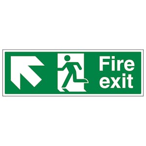 Fire Exit Arrow Up Left Sign