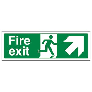 Fire Exit Arrow Up Right Sign